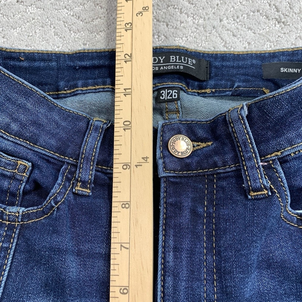 Judy Blue Womens 3 26 Mid Rise Skinny Jeans Dark Wash Stretch Denim - Picture 6 of 8